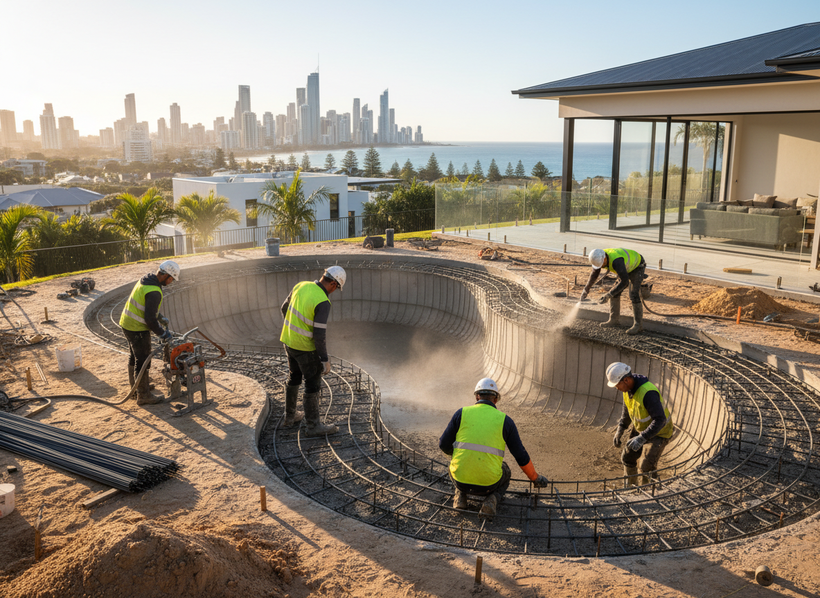 concrete pools work by Fantasy Pools Gold Coast in Gold Coast, Queensland