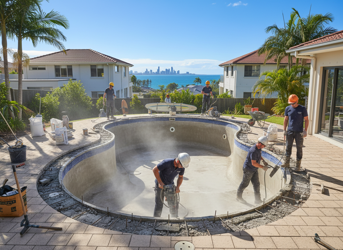 Concrete Pool Renovation in Gold Coast